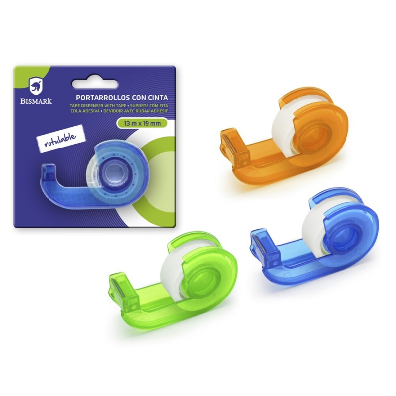 Mini Portarrollos Cinta 13m X 19 Mm De Bismark