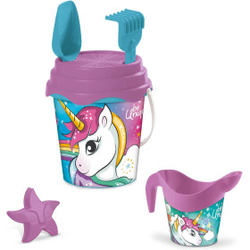Cubo Unicornio Con Regadera Y Moldes