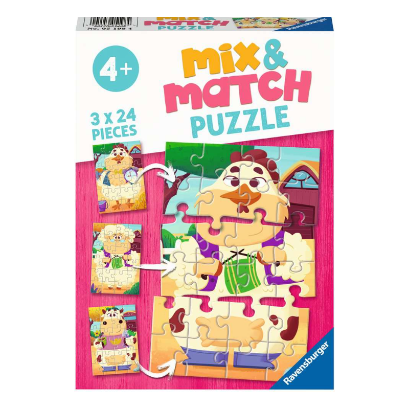 Puzzle Mix & Match Mis Amigos De La Granja De Ravensburger
