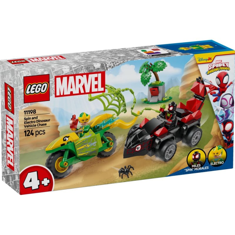LEGO Spidey Spin y Electro Duelo de Vehículos Dinosaurio
