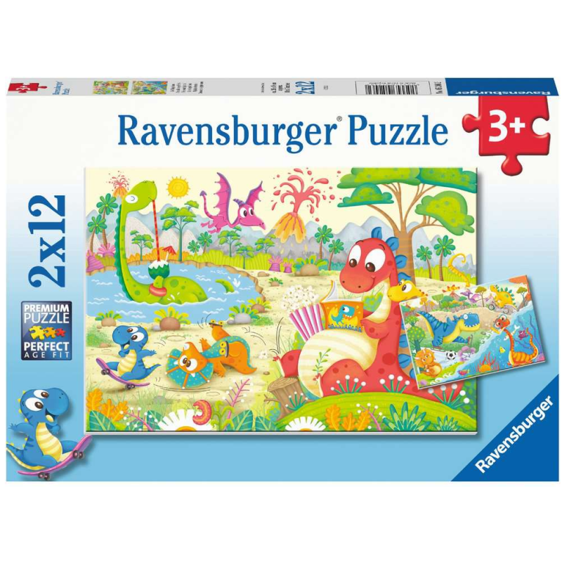 Puzzle Dinosaurios Juguetones 2x12 Pzs De Ravensburger