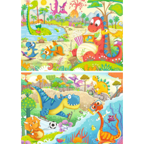 Puzzle Dinosaurios Juguetones 2x12 Pzs De Ravensburger 2