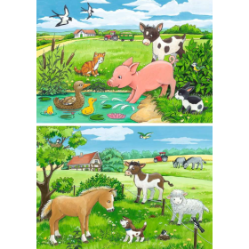 Puzzle Cachorros En El Campo 2x12 Pzs 2