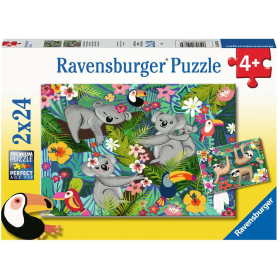 Puzzle Koalas Y Perezosos 2x24 Pzs De Ravensburger