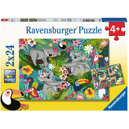 Puzzle Koalas Y Perezosos 2x24 Pzs De Ravensburger