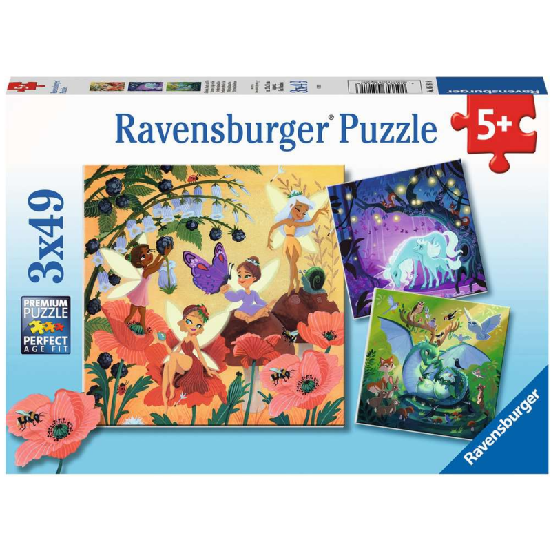 Puzzle Criaturas Fantásticas 3x49 Pzs De Ravensburger
