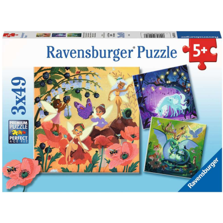 Puzzle Criaturas Fantásticas 3x49 Pzs De Ravensburger