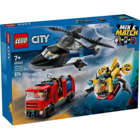 LEGO City Remix: Helicóptero, Camión de Bomberos y Submarino