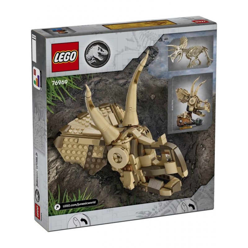 LEGO Jurassic World Fosiles de Dinosaurio Craneo de Triceraptos