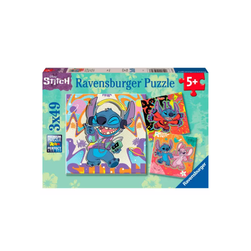 Puzzle Disney Stitch 3x49 Pzs De Ravensburger