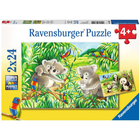 Puzzle Dulce Koala Y Panda 2x24 Pzs De Ravensburger