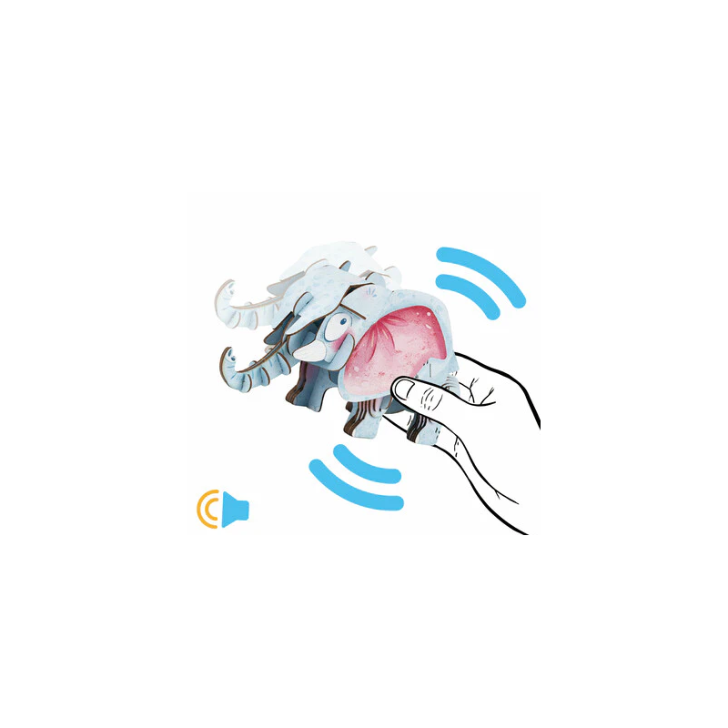 Puzzle 3D Con Sonido Elefante