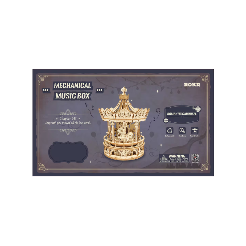 Maqueta Con Música Carrusel Musical De  Madera