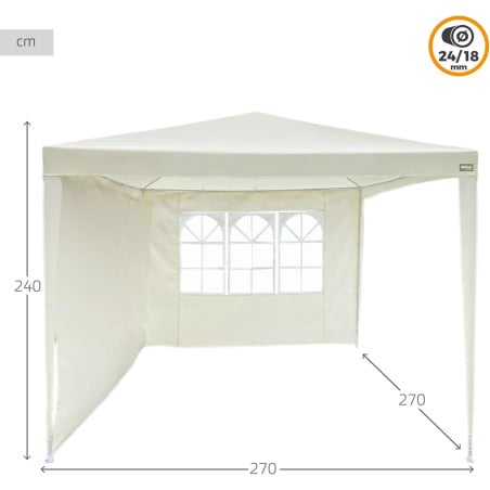 Cenador Beige con 2 Laterales y Ventana