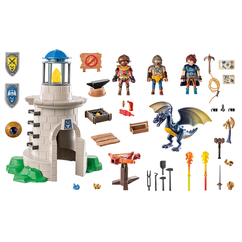 Playmobil Torre De Caballeros Con Herrero Y Dragón
