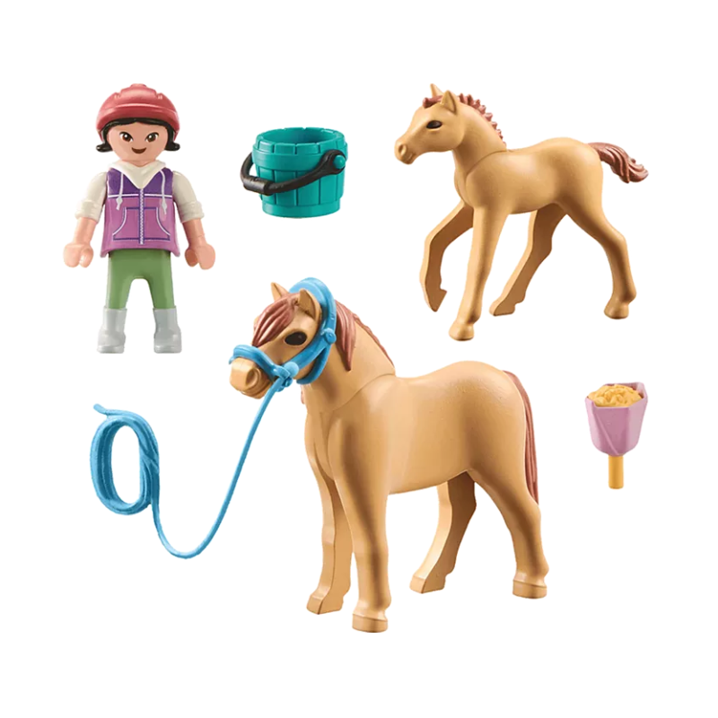 Playmobil Niña Con Poni Y Potro
