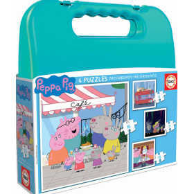 Puzzle Maleta Progresiva Peppa Pig Verde De Educa
