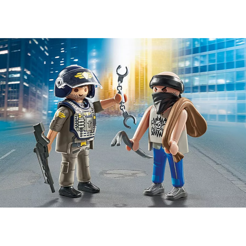 Playmobil Dúo Pack Policía Con Ladrón