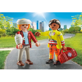 Playmobil Dúo Pack Paramédico Con Paciente 2