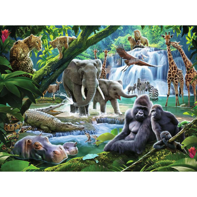 Puzzles Animales De La Selva Xxl 100 Pzs