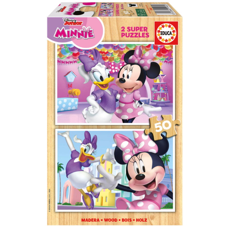 Puzzle Madera Minnie Mouse 2x50 Pzs De Educa