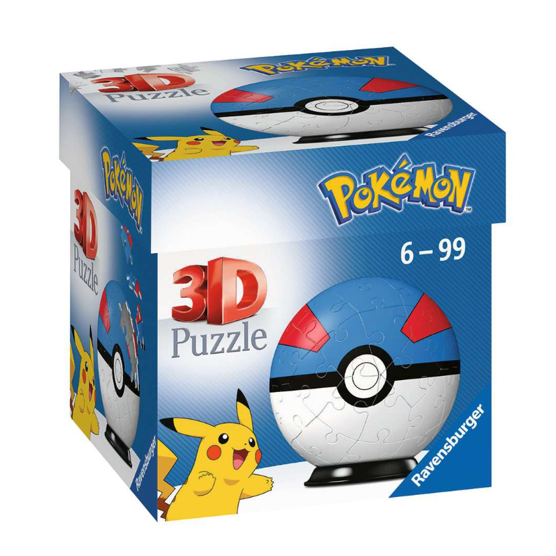 Puzzle 3D Pokemon Superball Azul 54 Pzs De Ravensburger