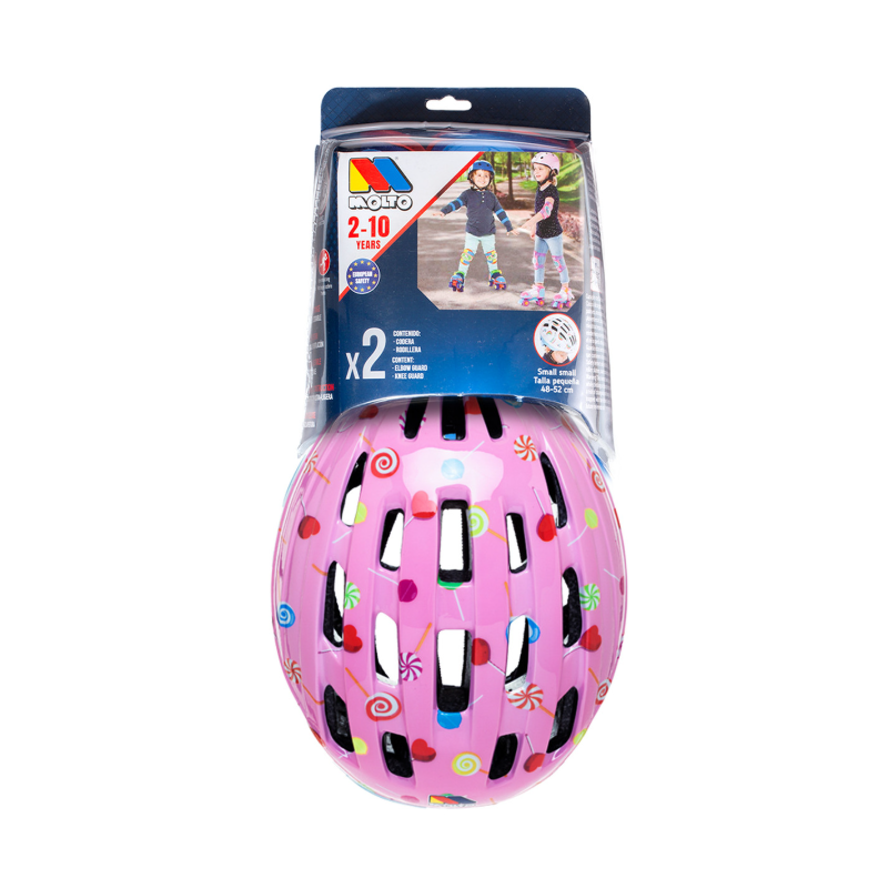 Set Casco Y Protecciones Rosa De Molto
