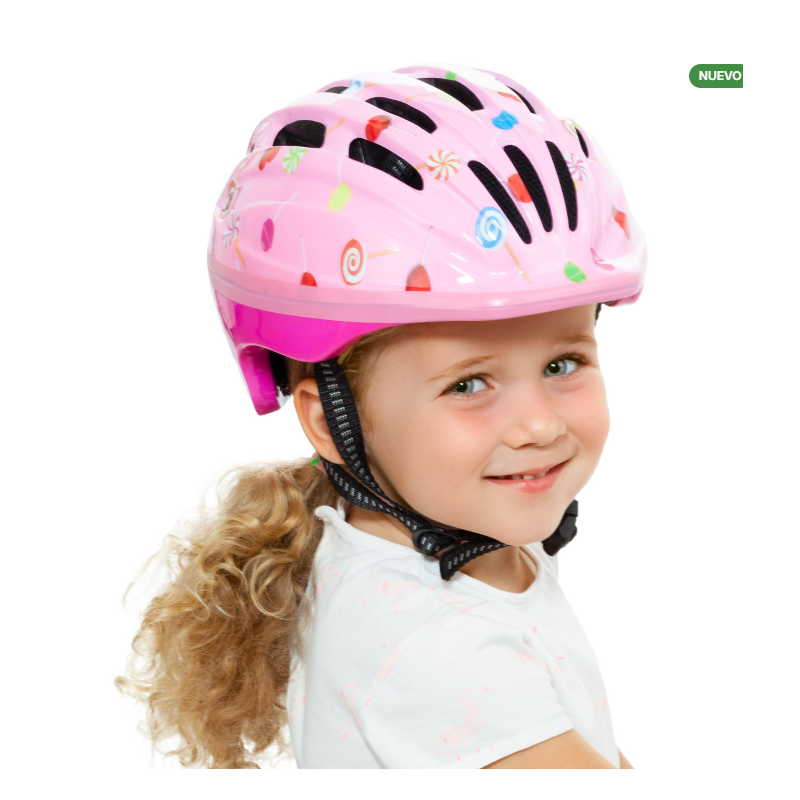 Set Casco Y Protecciones Rosa De Molto