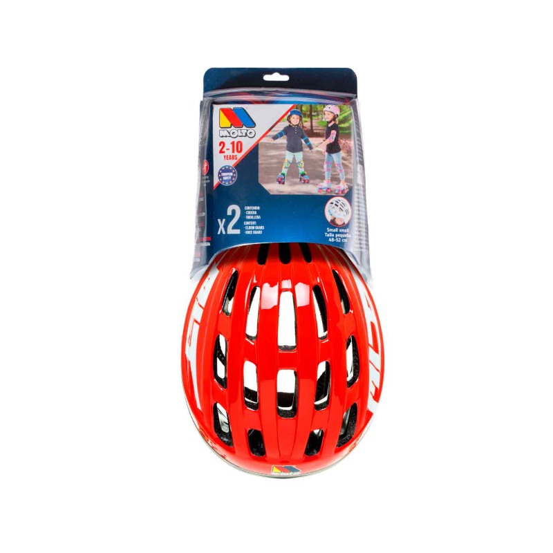 Set Casco Y Protecciones Rojo De Molto