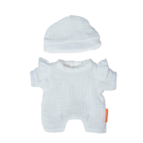 Conjunto Pijama Y Gorro Blanco 21 Cm De Miniland