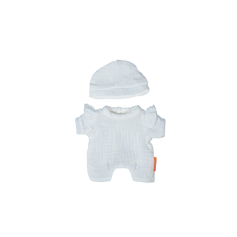 Conjunto Pijama Y Gorro Blanco 21 Cm De Miniland