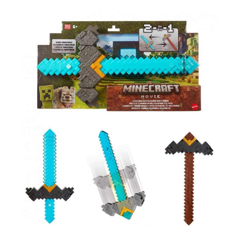 Espada Pico Transformable Minecraft De Mattel