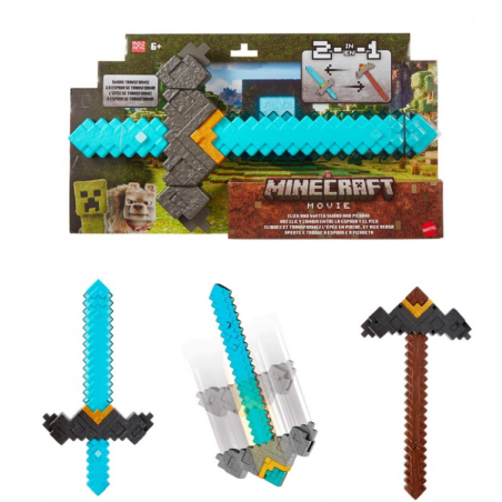 Espada Pico Transformable Minecraft De Mattel