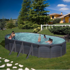 Piscina de acero ovalada kea 730x375x120 cm