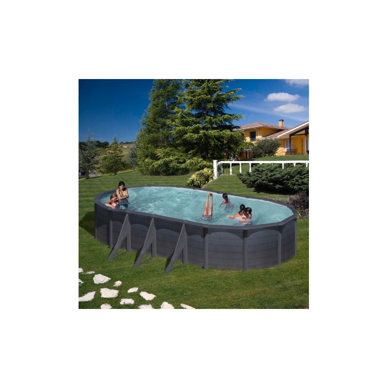 Piscina de acero ovalada kea 730x375x120 cm