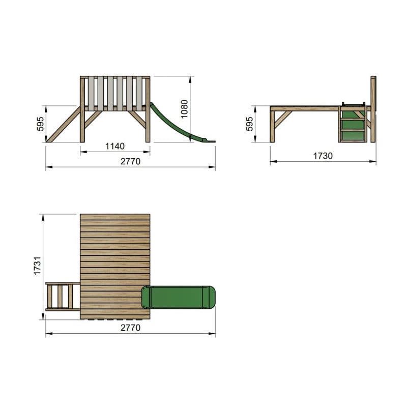 Plataforma para casita de madera Masgames LOLLIPOP 