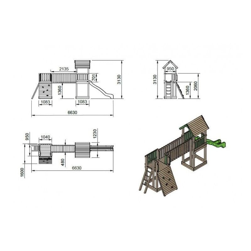 Parque infantil Masgames AURORA BOREAL  Superficie de hormigón (atornillado)