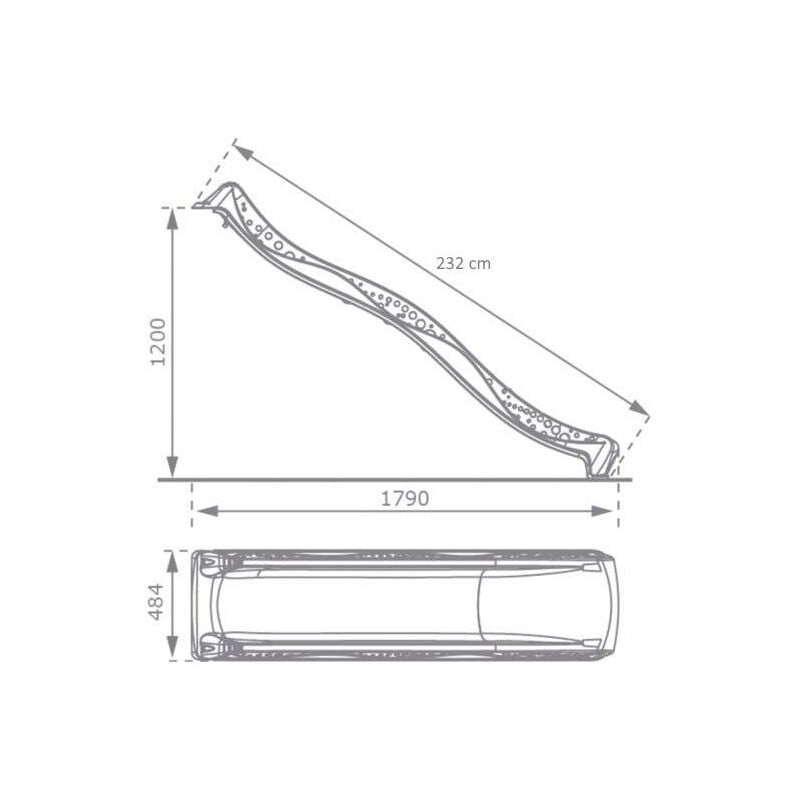 Rampa de tobogán MASGAMES L (altura 120 cm) 