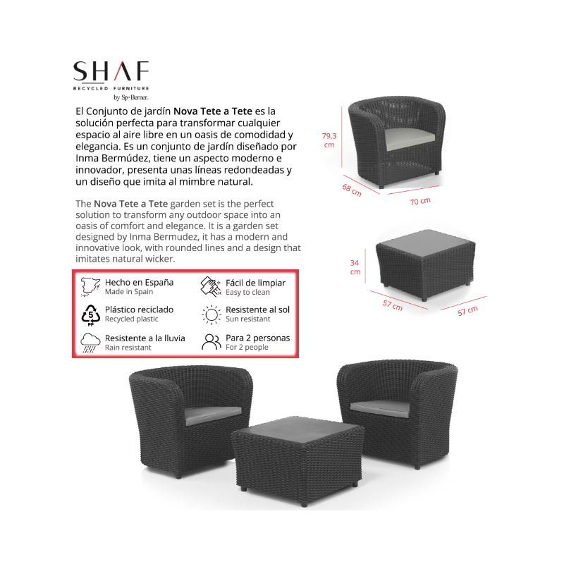 Set Jardín Nova Balcony Grafito