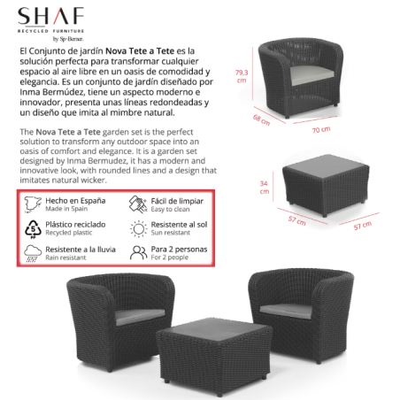 Set Jardín Nova Balcony Grafito