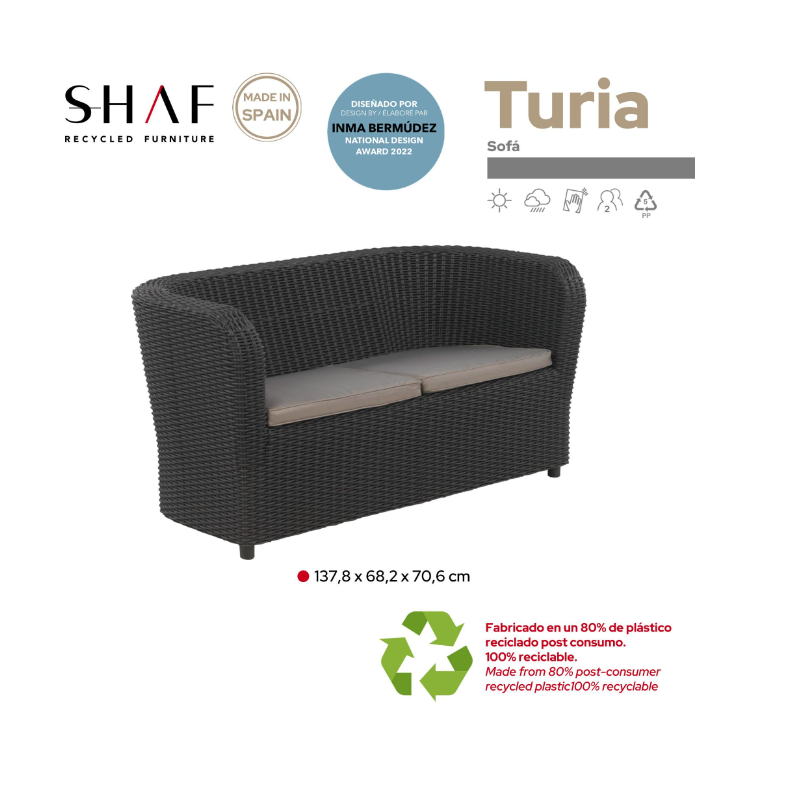 Sofá Nova 2 Plazas Grafito