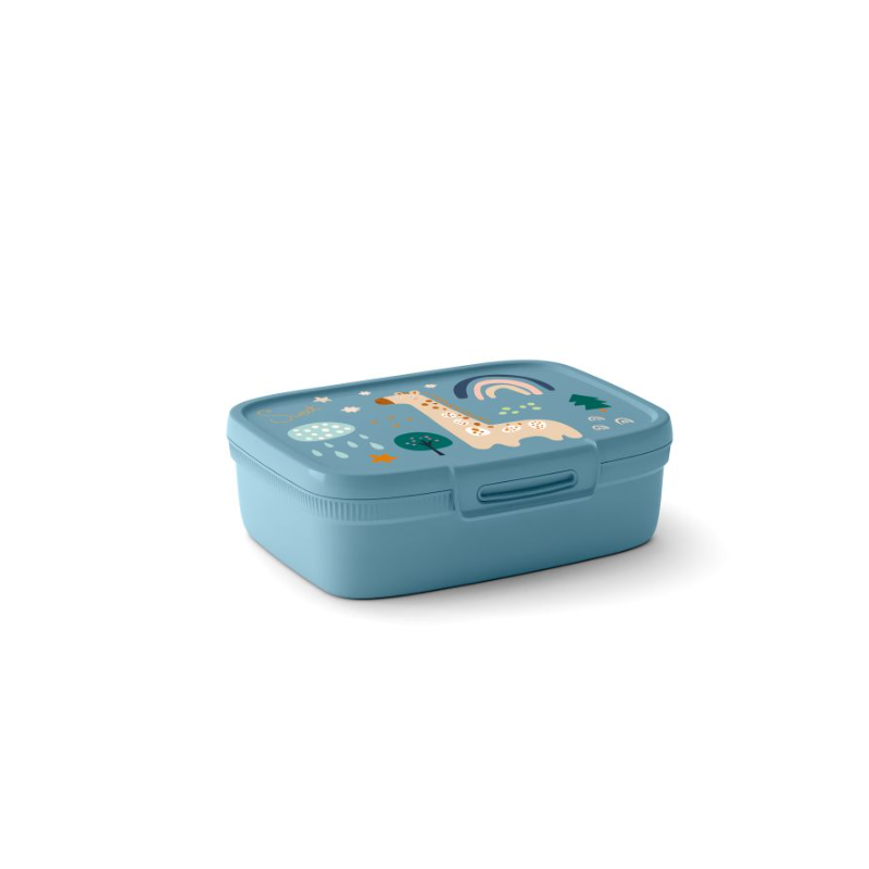 Fiambrera Rectangular Azul Jirafa