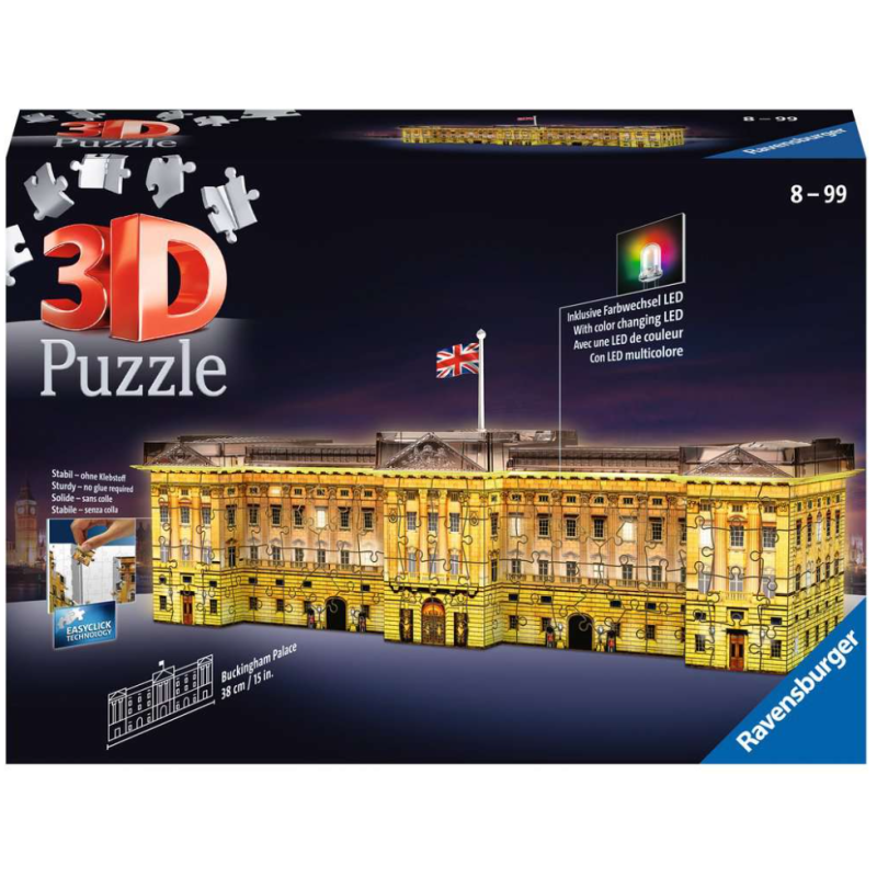Puzzle 3D Buckingh Palace Edición Noche 237 Pzs De Ravensburger