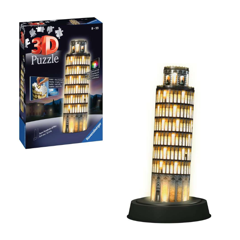 Puzzle 3D Torre De Pissa Edición Noche 221 Pzs