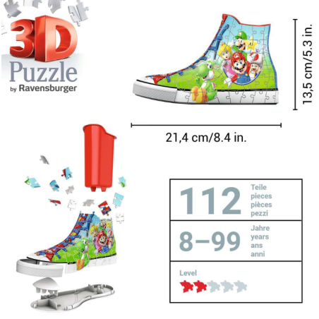 Puzzle 3D Sneacker Mario Bros 112 Pzs