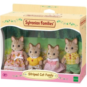 Sylvanian Families Set Familia Gato Rayas