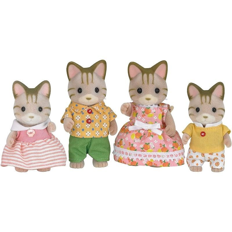 Sylvanian Families Set Familia Gato Rayas