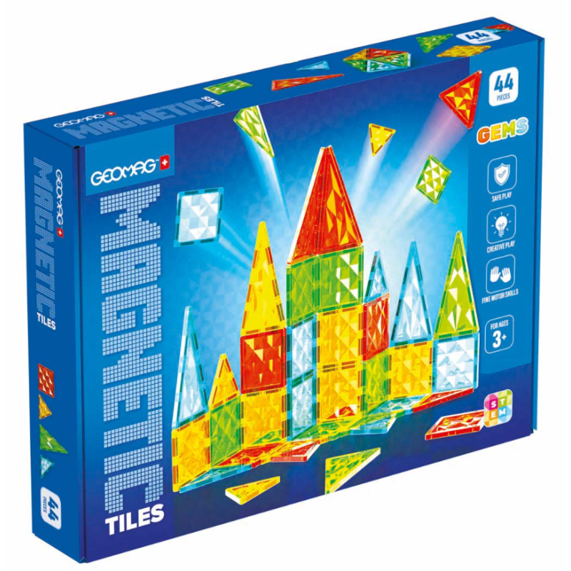 Geomag Magnetic Tiles Gems 44 Pcs