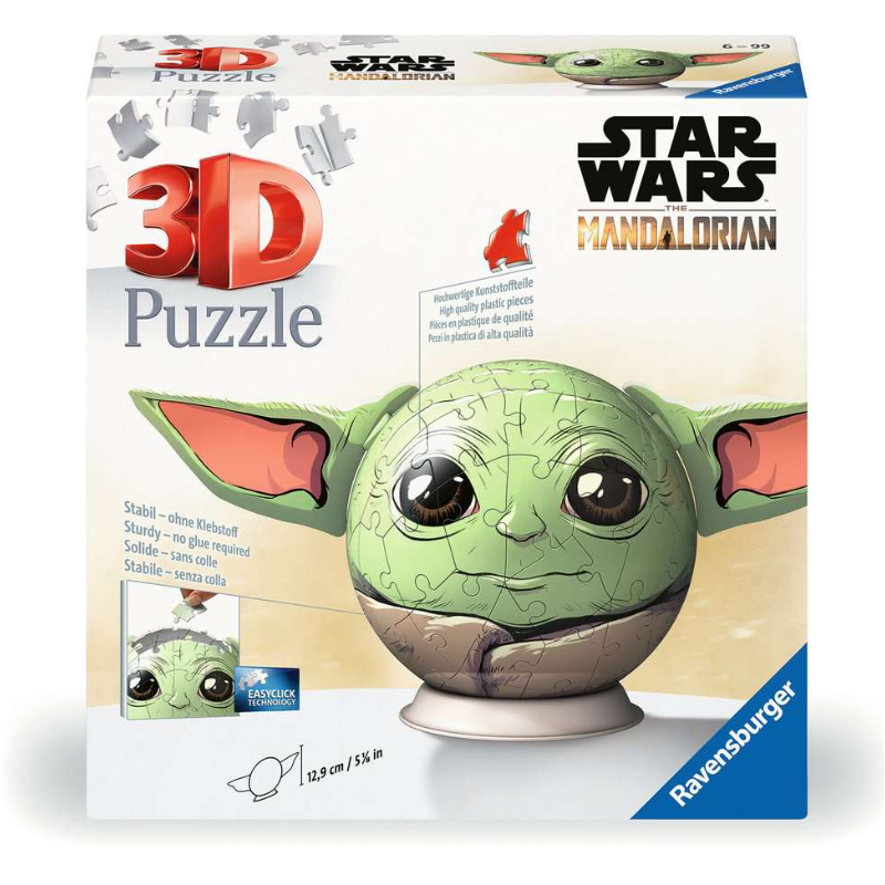 Puzzle 3D Bola Star Wars Grogu 77 Pzs De Ravensburger