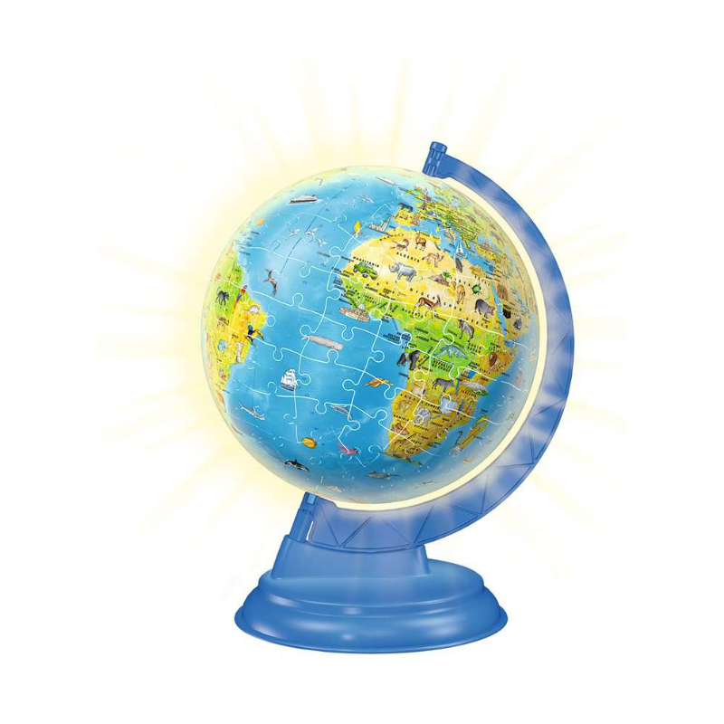 Puzzle 3D Globo Terráqueo Con Luz 108 Pzs
